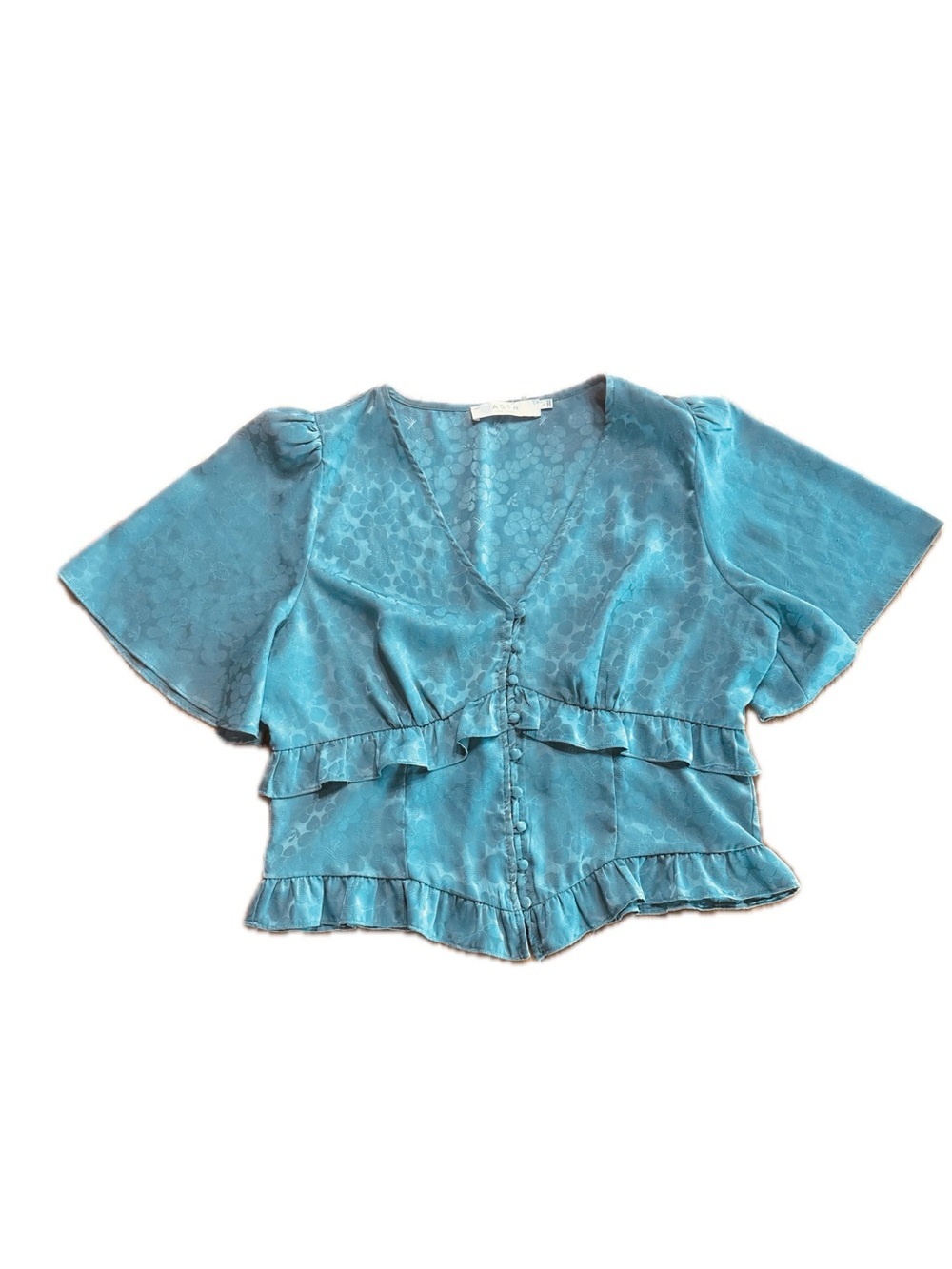 Astr The Label Cropped Blouse Blue Size Large